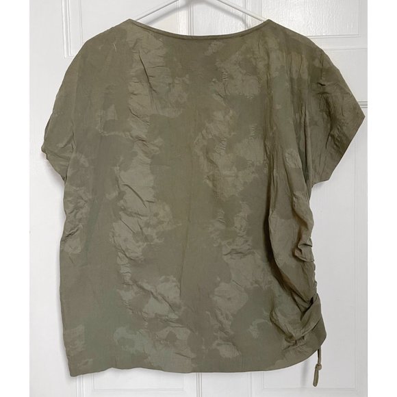 Isse Miyake Set Pants & Top Size 9 M L Green Dye Drawstring Ruching Vintage 90s - Picture 3 of 12